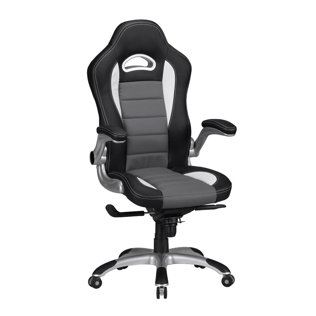 Bürostuhl NORIS, im schönen Gaming-Design, Lederbezug, für die professionelle 8h-Nutzung, Farbe Schwarz