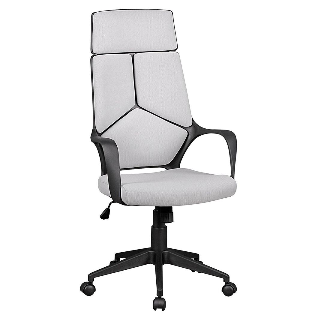 Ergonomischer Bürostuhl PEGASUS, spektakuläres Design, Stoffbezug, Farbe Hellgrau