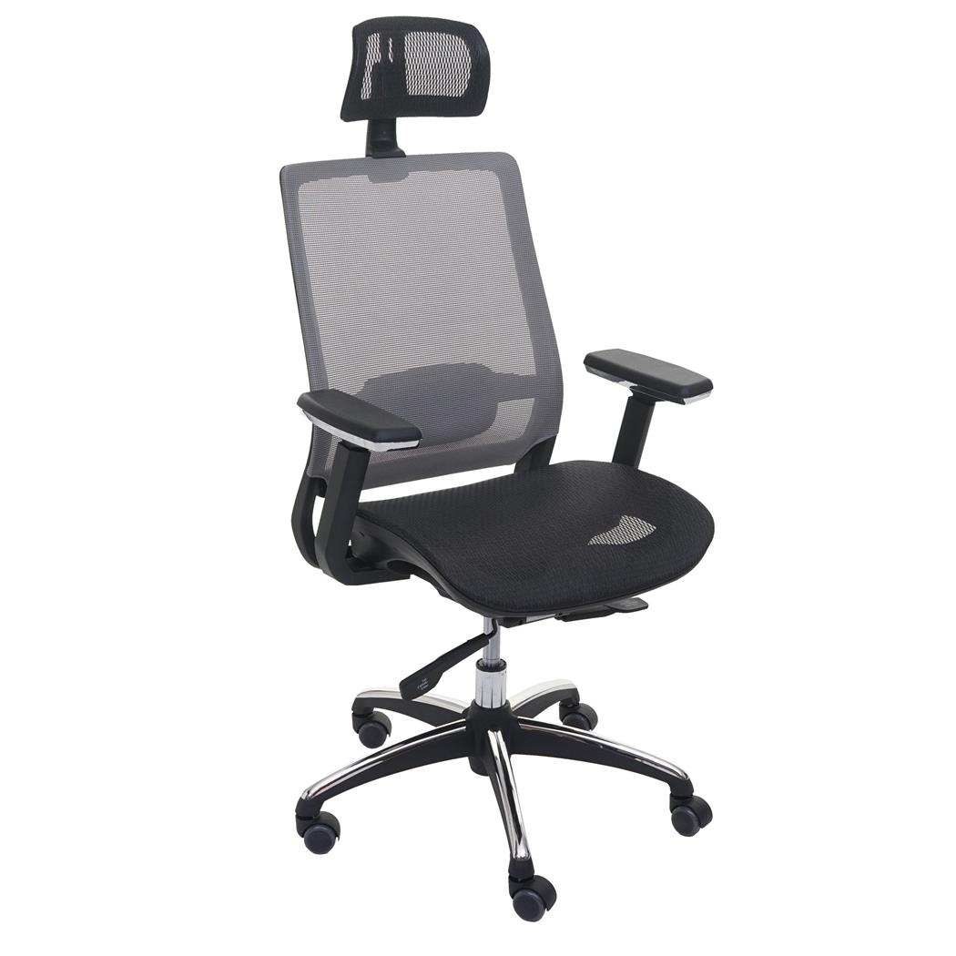 Ergonomischer Bürostuhl UTE, verstellbar, Lordosenstütze, Farbe Schwarz / Grau