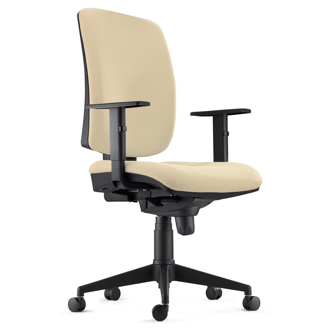 Ergonomischer Bürostuhl PIERO STOFF, verstellbare Armlehnen, Farbe Beige