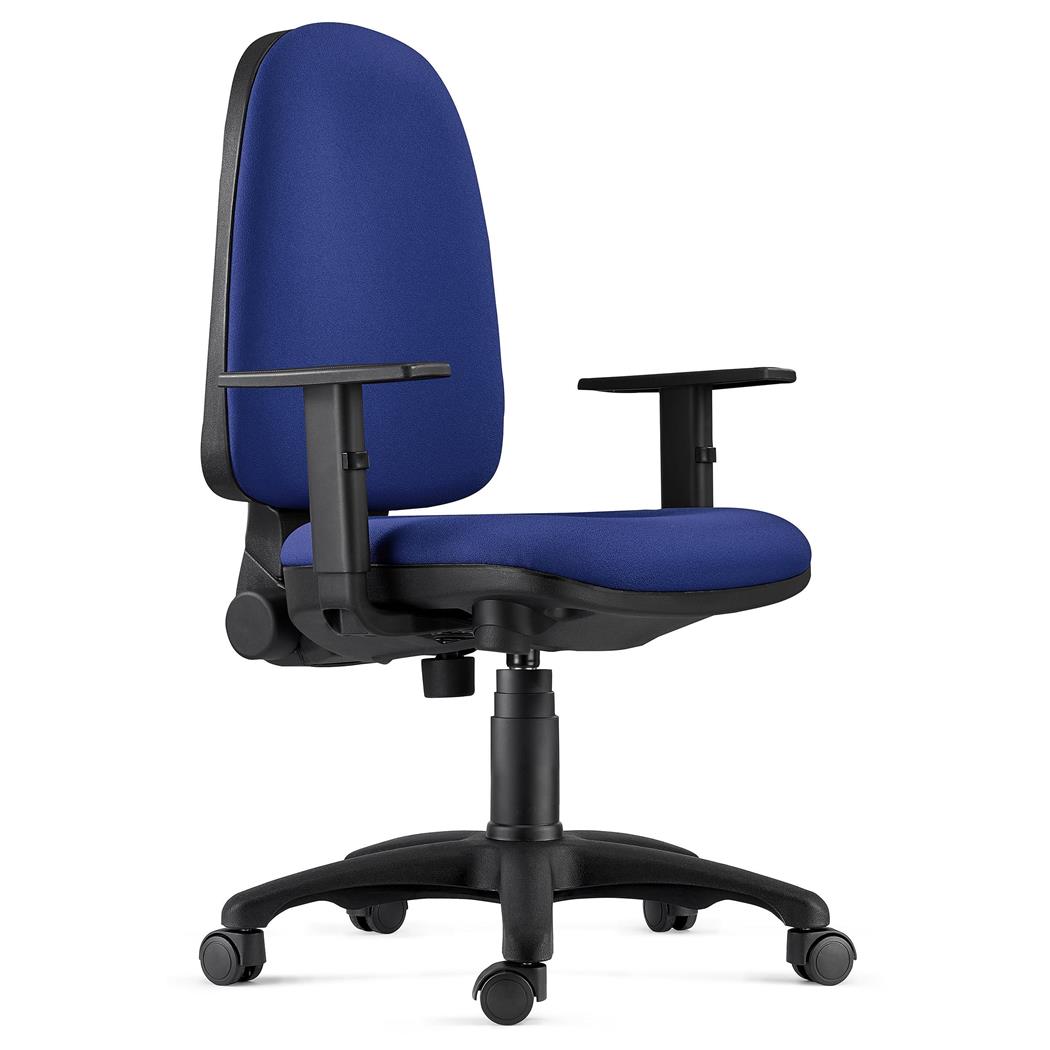 Ergonomischer Bürostuhl PAROS, verstellbare Armlehnen, Stoffbezug, Farbe Dunkelblau