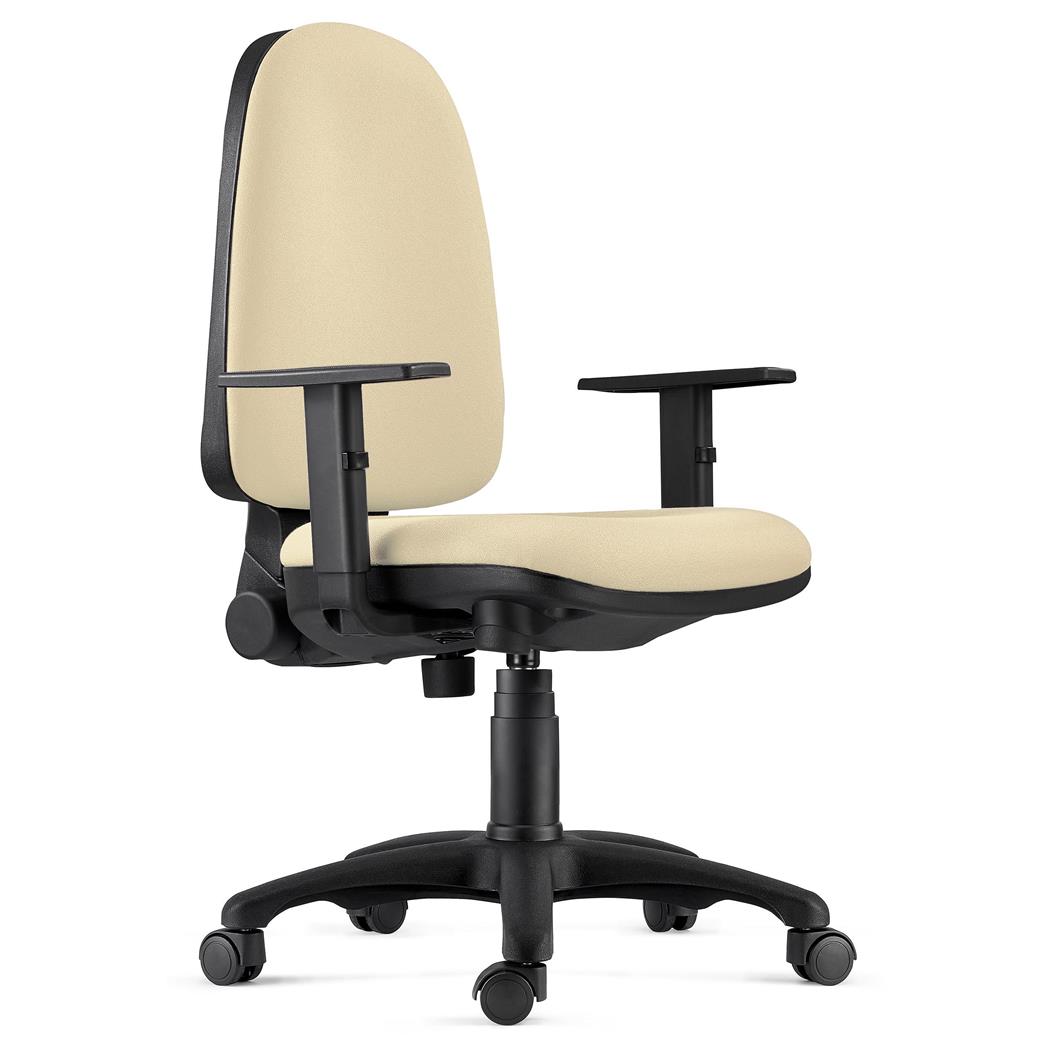 Ergonomischer Bürostuhl PAROS, verstellbare Armlehnen, Stoffbezug, Farbe Beige