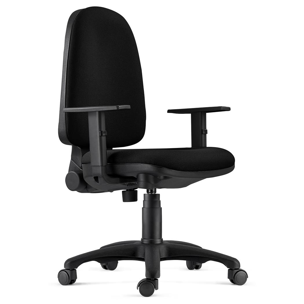 Ergonomischer Bürostuhl PAROS, verstellbare Armlehnen, Stoffbezug, Farbe Schwarz