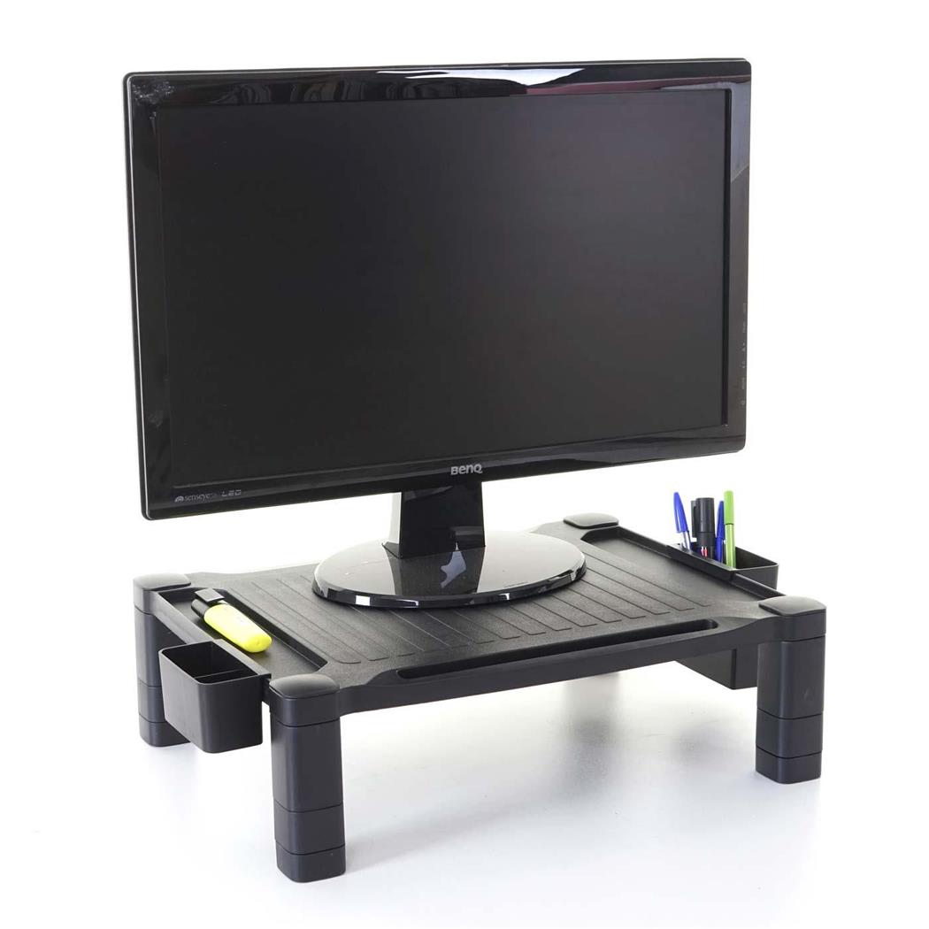 Monitorständer TOTEM, Abmessungen 43x33x13 cm, robuster Kunststoff, Farbe Schwarz