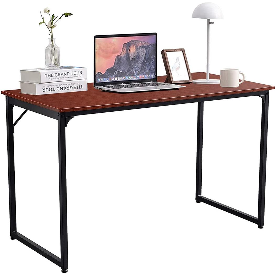 Bürotisch ANET, Abmessungen 120x60x74 cm, Metallgestell und Holzplatte, Farbe Teak