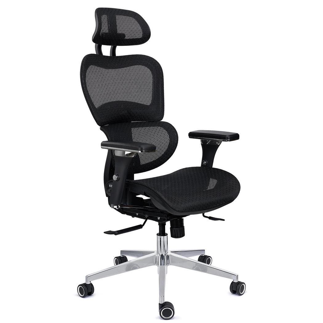 DEMO# Ergonomischer Bürostuhl VICTORY PRO, maximale Anpassungsfähigkeit, Profi-Modell, exklusive Details, Farbe Schwarz