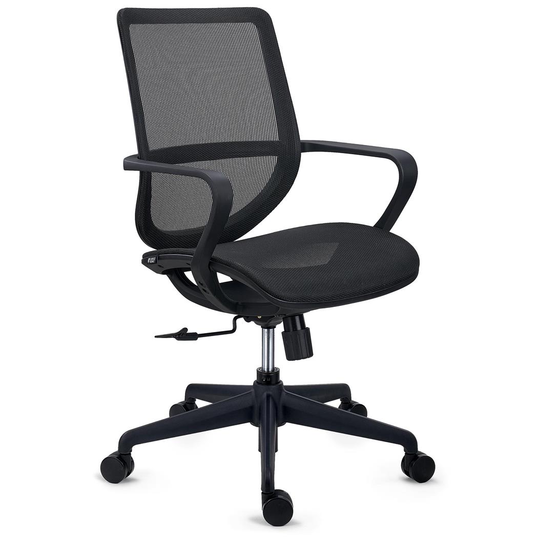 Ergonomischer Bürostuhl PACIFIC, höhenverstellbar, Wippfunktion, Farbe Schwarz