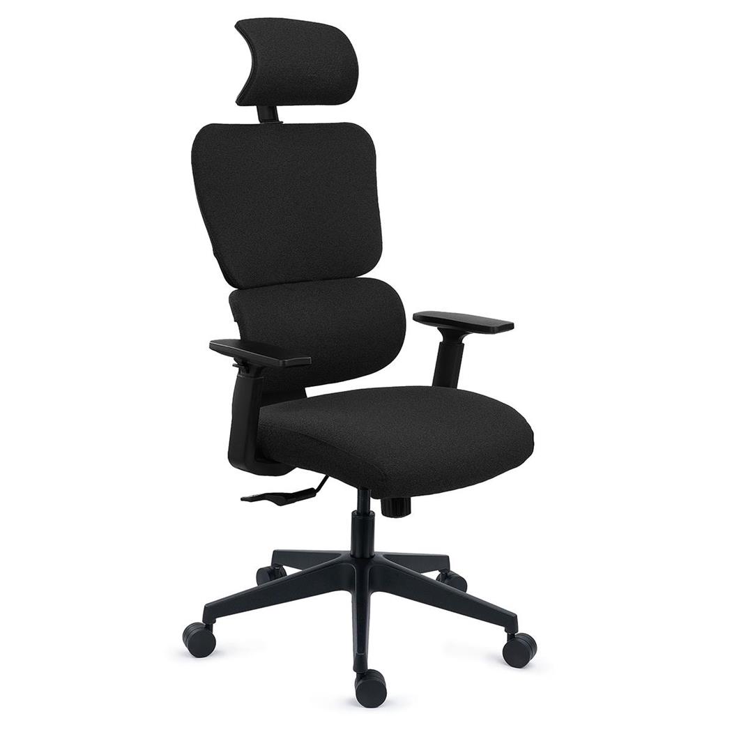 Ergonomischer Bürostuhl TUDOR, modernes Design, maximialer Komfort, 8h Nutzung, Farbe Schwarz
