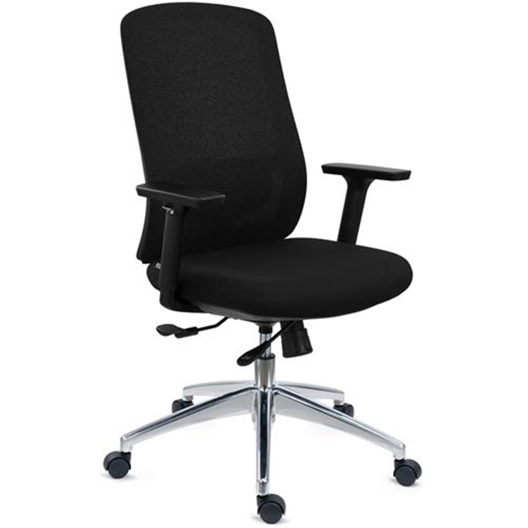 Ergonomischer Bürostuhl ASTRA, tiefenverstellbare Sitzfläche, Synchron-Mechanik, 8h-Nutzung, Farbe Schwarz