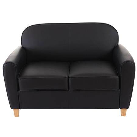Sofa ARTIS, Zweisitzer. Elegantes Design, bequem und vielseitig, Lederbezug, Farbe Schwarz