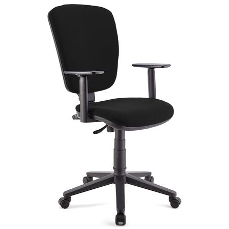 Bürostuhl KALIPSO PLUS, verstellbare Rücken- und Armlehnen, robust, Stoffbezug, Farbe Schwarz