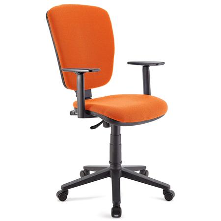 Bürostuhl KALIPSO PLUS, verstellbare Rücken- und Armlehnen, robust, Stoffbezug, Farbe Orange
