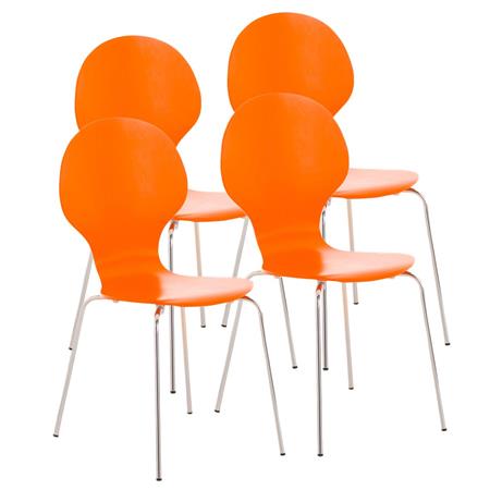 Im 4er-Set: Besucherstuhl CARVALLO, Metallgestell, stapelbar, Farbe Orange