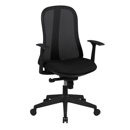 Ergonomischer Bürostuhl MIRTA, Synchronmechanik, atmungsaktiver Netzbezug, Farbe Schwarz