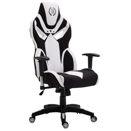 Bürostuhl HAMIL STOFF, ergonomisches Design, Farbe Schwarz / Weiß