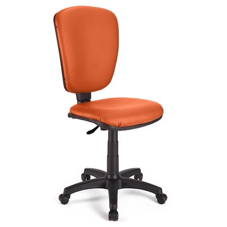 Bürostuhl KALIPSO LEDER OHNE ARMLEHNEN, verstellbare Rückenlehne, Kunstlederbezug, Farbe Orange