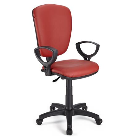 Bürostuhl KALIPSO LEDER, verstellbare Rückenlehne, Farbe Rot