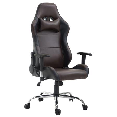 Gaming-Stuhl ROSBY. Sportliches Design und hoher Komfort, Lederbezug, Farbe Braun