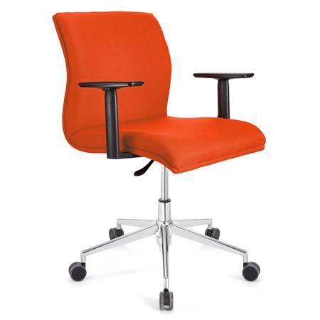 Bürostuhl HANNIBAL BASIS PRO STOFF, verstellbare Armlehnen, dicke Polsterung, Farbe Orange