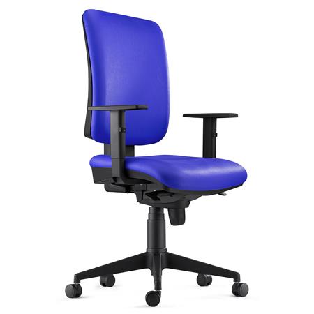 Ergonomischer Bürostuhl PIERO LEDER, verstellbare Armlehnen, Farbe Blau