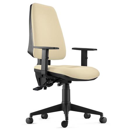 Ergonomischer Bürostuhl INDIANA, Stoffbezug, verstellbare Armlehnen, Farbe Beige