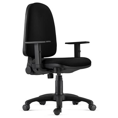 Ergonomischer Bürostuhl PAROS, verstellbare Armlehnen, Stoffbezug, Farbe Schwarz