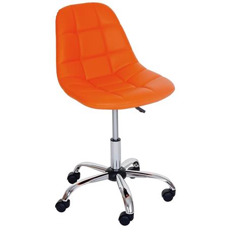 Bürostuhl ARBEN, weiche Polsterung, Metallgestell, Lederbezug, Farbe Orange