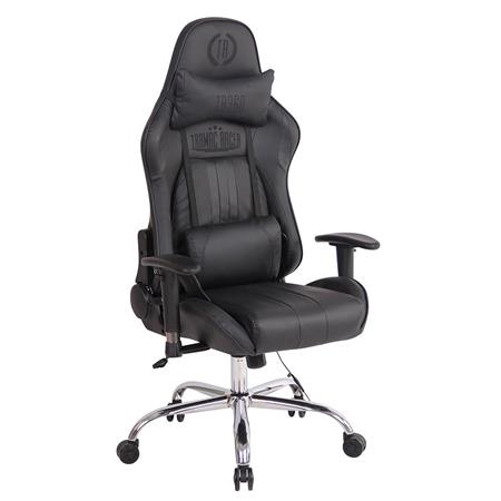 Gaming-Stuhl INDY, verstellbare Rückenlehne, Wärme- und Massagefunktion, Leder, Farbe Schwarz