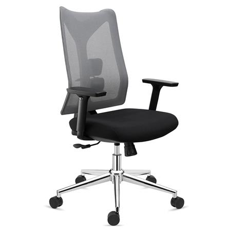 Ergonomischer Bürostuhl ADARA, 8h-Nutzung, 3D-Armlehnen, Farbe Grau