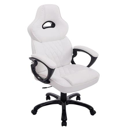 Gaming-Stuhl LEROY XXL, Wippmechanismus, maximale Widerstandsfähigkeit, Leder, Farbe Weiß