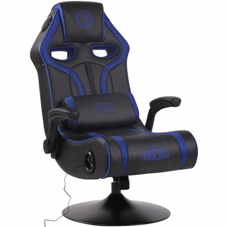 Gaming-Stuhl TAUKEN PRO mit integriertem Soundsystem, Armlehnen, Kunstleder und Netz, Farbe Schwarz/Blau
