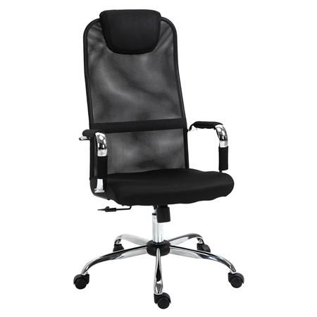 Bürostuhl SERRA, gepolsterter Sitz, atmungsaktiver Netzstoff, Farbe Schwarz