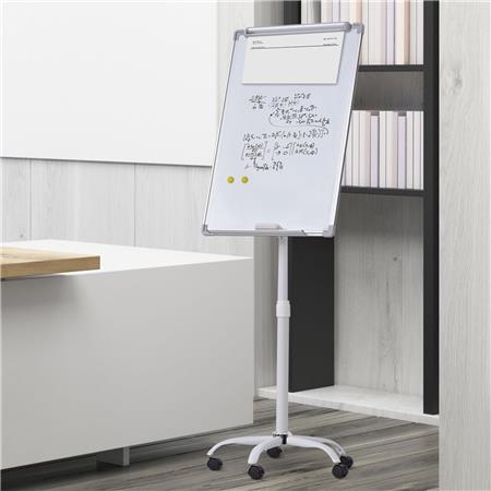 Whiteboard SLIM, 62x60x162-194 cm, fahrbare Magnettafel, höhenverstellbar, Farbe Weiß