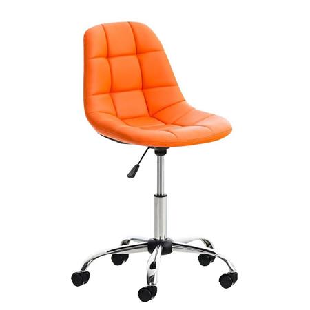 Bürostuhl EMILY LEDER, Metallfußkreuz, exklusives Design, Farbe Orange