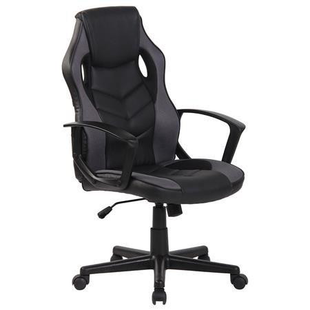 Gaming-Stuhl DELI, sportliches Design, hohe Rückenlehne, Kunstleder, Farbe Schwarz