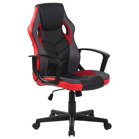 Gaming-Stuhl DELI, sportliches Design, hohe Rückenlehne, Kunstleder, Farbe Schwarz/ Rot