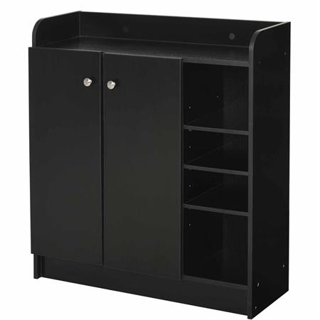Büroschrank URON, Abmessungen 83x90x30 cm, Mehrzweckschrank, Holz, Farbe Schwarz