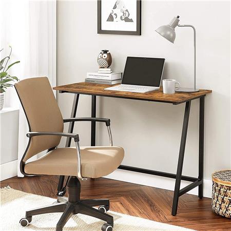 Schreibtisch EDANY, Abmessungen 100x50x75 cm, Industrieller Stil, Metall und Holz, Farbe Rustik 