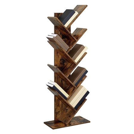 Bücherregal MALIKA , 50x25x141 cm, Baumform, rustikales  Holz, Farbe Braun 