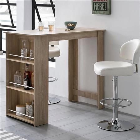 Bürotisch YOLI, 120x60x107,5 cm, mit Ablageflächen, aus Holz, Farbe Buche