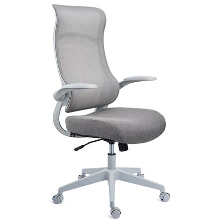 DEMO# Bürostuhl DAFNE, klappbare Armlehnen, großes Design und Qualität, ergonomisch, in Grau