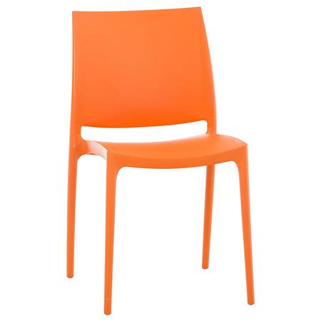 Besucherstuhl AMINA, stapelbar, Kunststoff, Farbe Orange