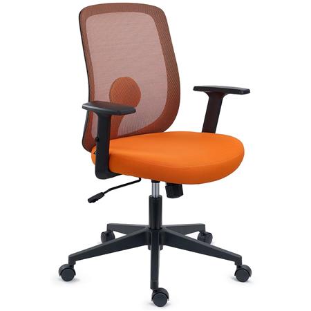 DEMO# Bürostuhl VESPA, Lordosenstütze, verstellbare Armlehnen, attraktives Design, Farbe Orange