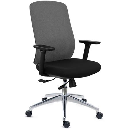 DEMO# Ergonomischer Bürostuhl ASTRA, tiefenverstellbare Sitzfläche, Synchron-Mechanik, 8h-Nutzung, Farbe Grau