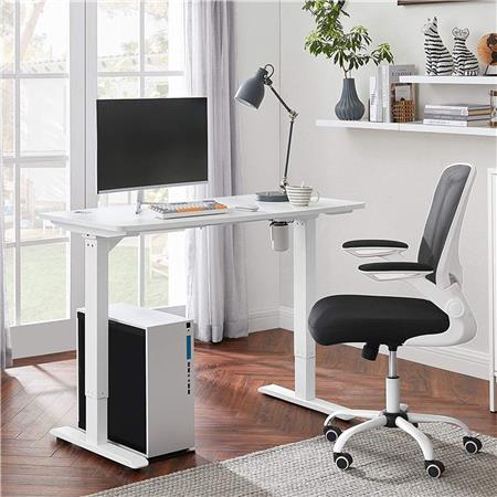 Schreibtisch MONFORTE, 60x120x73-114 cm,  elektrisch höhenverstellbar, Metallgestell, MDF-Tischplatte, Farbe Weiß