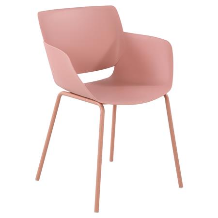 Besucherstuhl RIKO, modernes Design, bequem und elegant, Kunststoff, Rosa