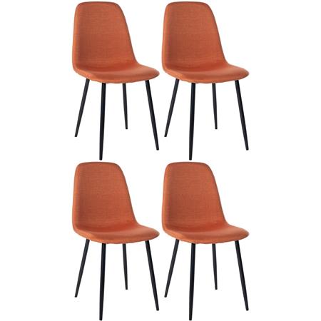 Im 4er Set: Besucherstuhl NAIPES STOFF, robustes Metallgestell, Stoffbezug, Farbe Orange