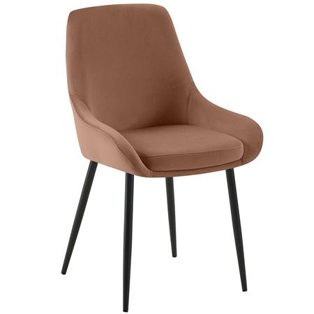 Besucherstuhl ANKARA, modernes Design, Metallgestell, komfortable Polsterung, Samt Farbe Braun